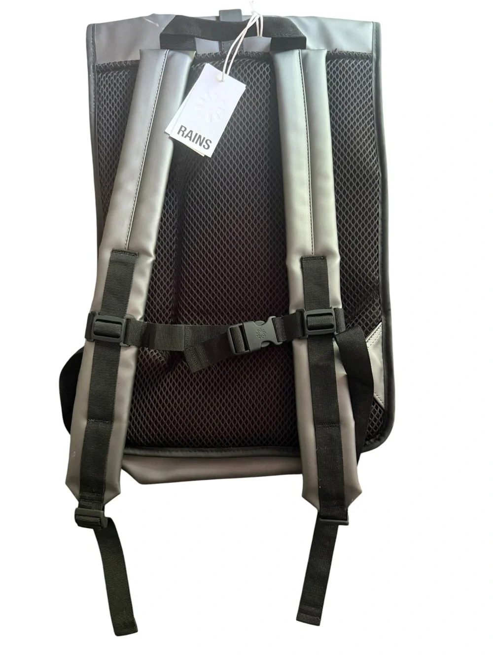RAINS Rolltop Rucksack W3 Metallic Grey Waterproof Backpack Outdoor NWT Style